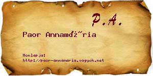 Paor Annamária névjegykártya